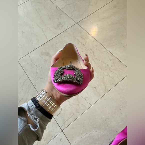 Manolo Blahnik Pink Hingisi Flats 38.5 - Picture 4 of 5